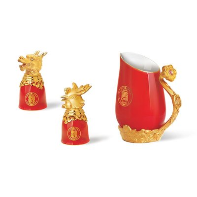 《龙凤呈祥》酒杯、分酒器套装